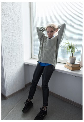 VINTAGE 80'S MINT PASTEL MINIMALIST JUMPER