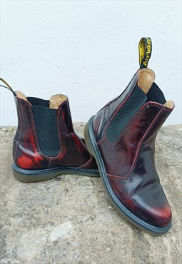 Dr Marten rub off red leather Boots UK 3 Chelsea