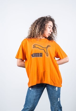 VINTAGE 1990S ORANGE PUMA T-SHIRT