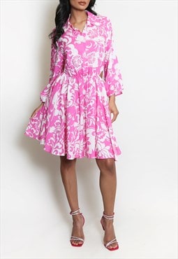 Cut Out Skater Dress In Pink