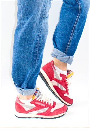 RETRO RED SUEDE REEBOK TRAINERS