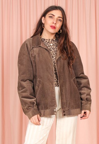 VINTAGE 90S CORDUROY JACKET IN BROWN
