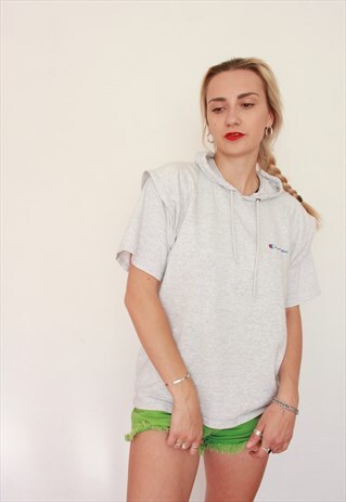 VINTAGE 90S RARE CHAMPION SLEEVELESS T-SHIRT HOODIE