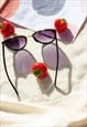 BLACK SUPERSIZE CAT EYE SUNGLASSES