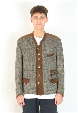 STEINBOCK Tyrol Vintage Men's UK 40 US Linen Leather Jacket