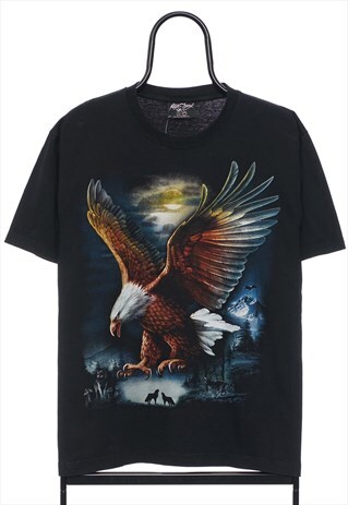 Vintage Rock Chang Eagle Graphic Black TShirt Mens