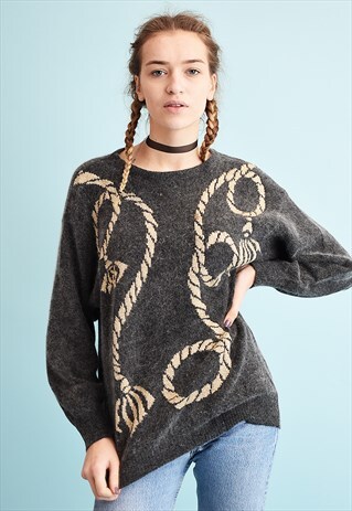 80'S RETRO BETTY BARCLAY WOOL SHIMMER KNIT JUMPER