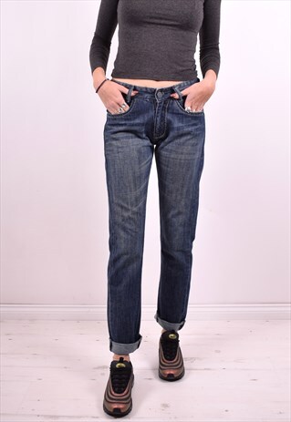 LEE WOMENS VINTAGE JEANS W30 L31 BLUE 90'S
