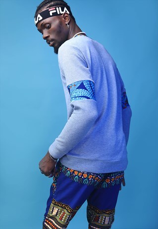 GYPSY BLUE FESTIVAL SWEATSHIRT WITH SLEEVE DETAIL