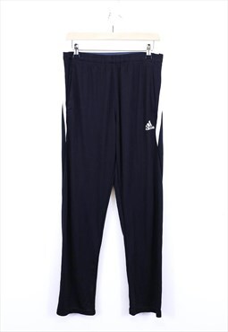 Vintage Adidas Joggers Black Slim Fit Striped With Logo 90s