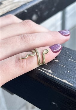 Gold Mini Snake Ring Adjustable- Single