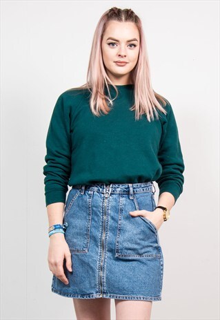 VINTAGE 90'S BASIC DARK GREEN SWEATER