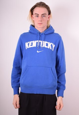 NIKE MENS VINTAGE HOODIE JUMPER MEDIUM BLUE 90S