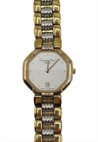 Vintage Dior CD Watch, gold/ silver, steel, water resistant