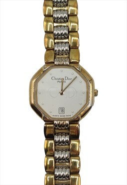 Vintage Dior CD Watch, gold/ silver, steel, water resistant
