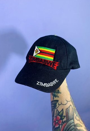 Vintage 90s Zimbabwe Embroidered Hat Cap