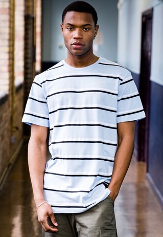 ALDGATE STRIPED T-SHIRT - SKY BLUE