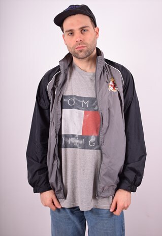 NIKE MENS VINTAGE TRACKSUIT TOP JACKET LARGE GREY 90S