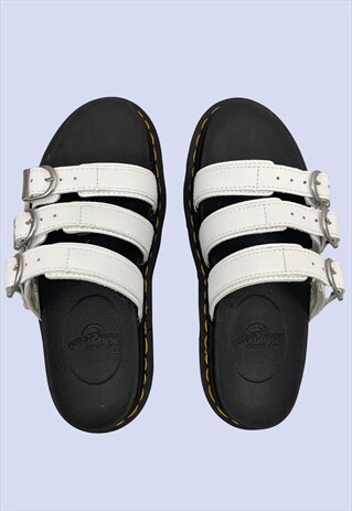 White Leather Summer Platform Heeled Open Toe Sandals 