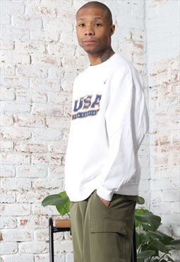 Vintage Nike Crewneck 90s Embroidered Sweatshirt White