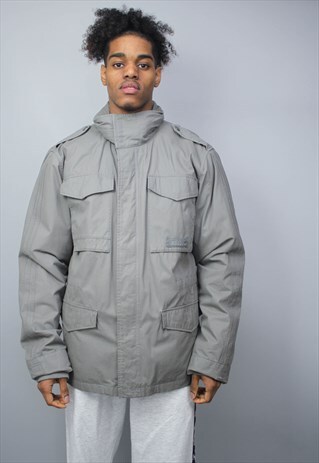 VINTAGE GREY ADIDAS HEAVY COAT WITH FLEECE INNER