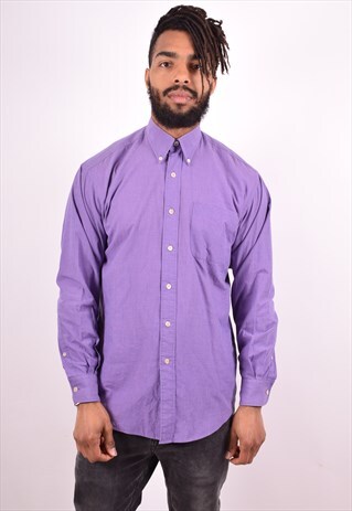 YVES SAINT LAURENT MENS VINTAGE SHIRT MEDIUM PURPLE 90S