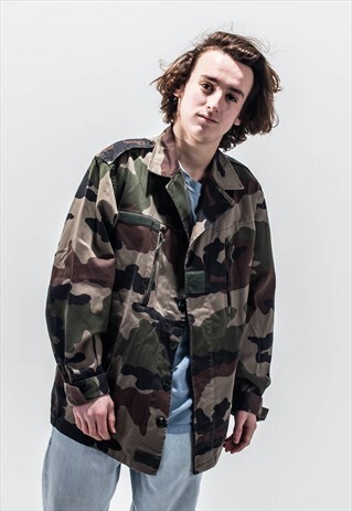VINTAGE WOODLAND CAMO ARMY COAT