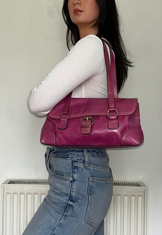 Pink Leather Vintage Shoulder Bag