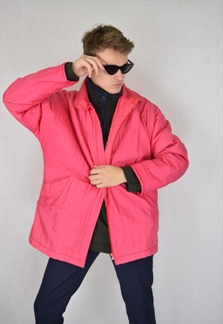 VINTAGE PINK RAVE OVERSIZE PUFFER JACKET