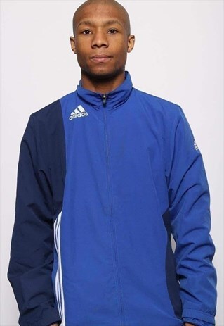 VINTAGE ADIDAS LOGO TRACK JACKET BLUE