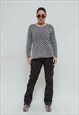 VINTAGE Y2K KNITTED TEXTURED SEMISHEER MONO JUMPER M