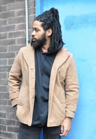 VTG BROWN BEIGE CAMEL WOOL WINTER COAT JACKET