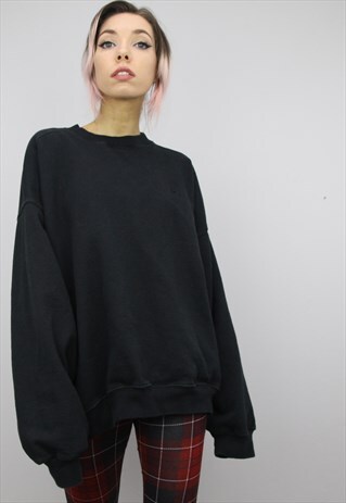 VINTAGE 90S OVERSIZED PLAIN BLACK SWEATER SWEATERSHIRT