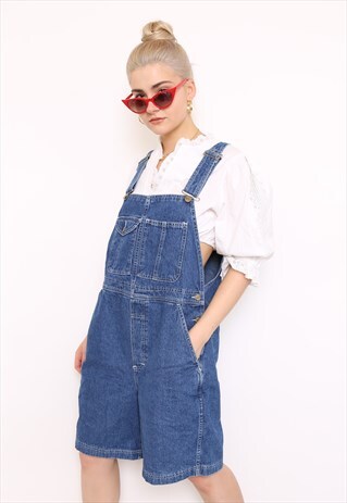 VINTAGE 90S BLUE SHORT DENIM DUNGAREES