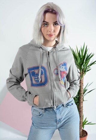 VINTAGE MICKEY MOUSE HOODIE IN GREY.