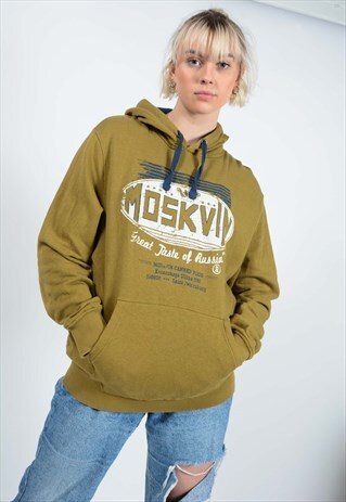 VINTAGE HOODIE 90S GRAPHIC PRINT GREEN