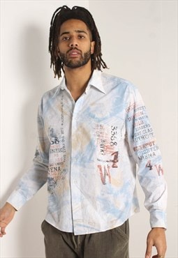 Vintage Y2K All Over Print Long Sleeve Shirt Multi 