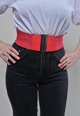 Vintage Wide stretchy belt, 90s retro elastic belt 