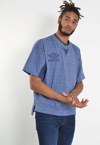 VINTAGE UMBRO SHORT SLEEVE SWEATSHIRT BLUE