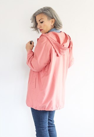 VINTAGE 1990S PINK HOODED MAC