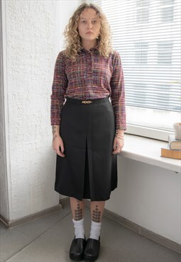 Vintage 80's Black Midi Skirt