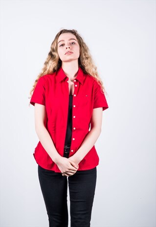 TOMMY HILFIGER VINTAGE 1990S RED SHIRT