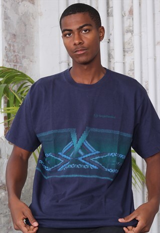 VINTAGE SERGIO TACCHINI GRAPHIC T-SHIRT BLUE