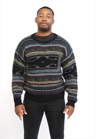 VINTAGE GEOMETRIC KNITTED JUMPER