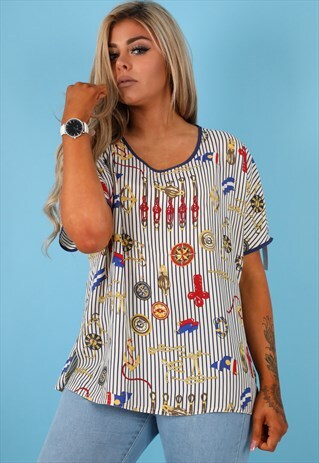 VINTAGE PATTERN SHIRT IN MULTI NS190