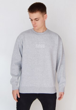 GREY DOMINO (WHITE) SWEATSHIRT