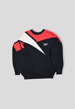 Vintage 90s Reebok Embroidered Logo Sweatshirt in Black