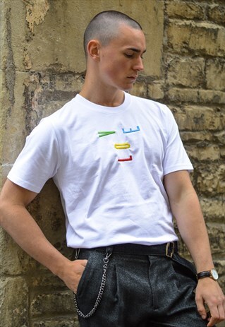 PRIDE LOVE WHITE EMBROIDERED T-SHIRT