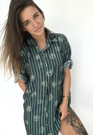PATTERNED OVERSIZED RETRO VINTAGE UNISEX FESTIVAL SHIRT
