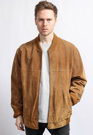VINTAGE OVERSIZED SUEDE BOMBER JACKET